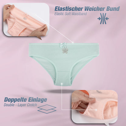10er Set Mädchen Slips - Strass - Bunt
