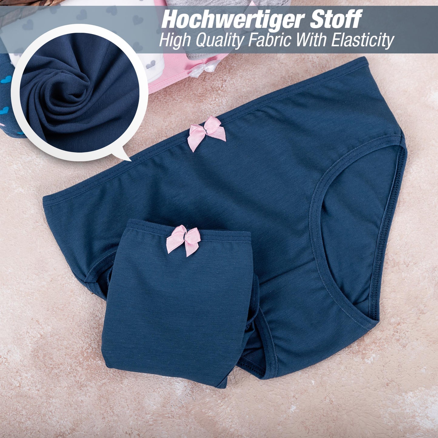 10er Set Mädchen Slips - Herz - Bunt