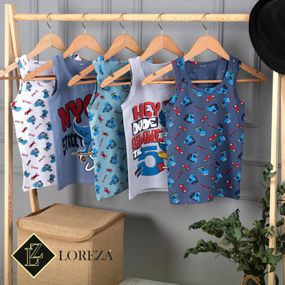 5er Set Jungen Unterhemden - Dinosaurier - Bunt