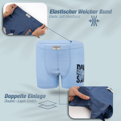 10er Set Jungen Boxershorts Baumwolle - Dino- Bunt
