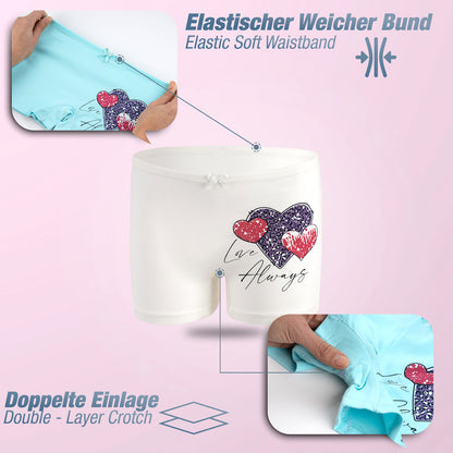 10 Mädchen Pantys Baumwolle - Herz