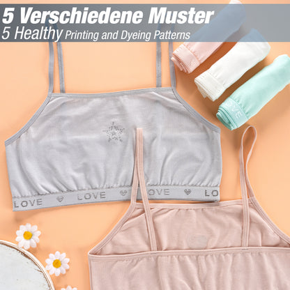 5er Set Mädchen Bustier BH - Strass - Bunt