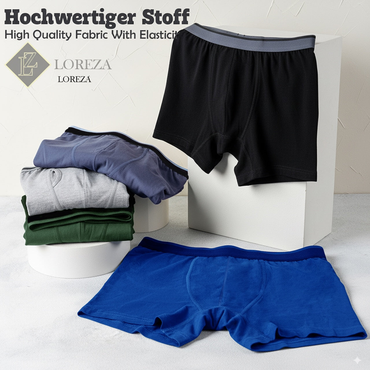 10er Set Jungen Boxershorts Baumwolle - Streifen - Bunt