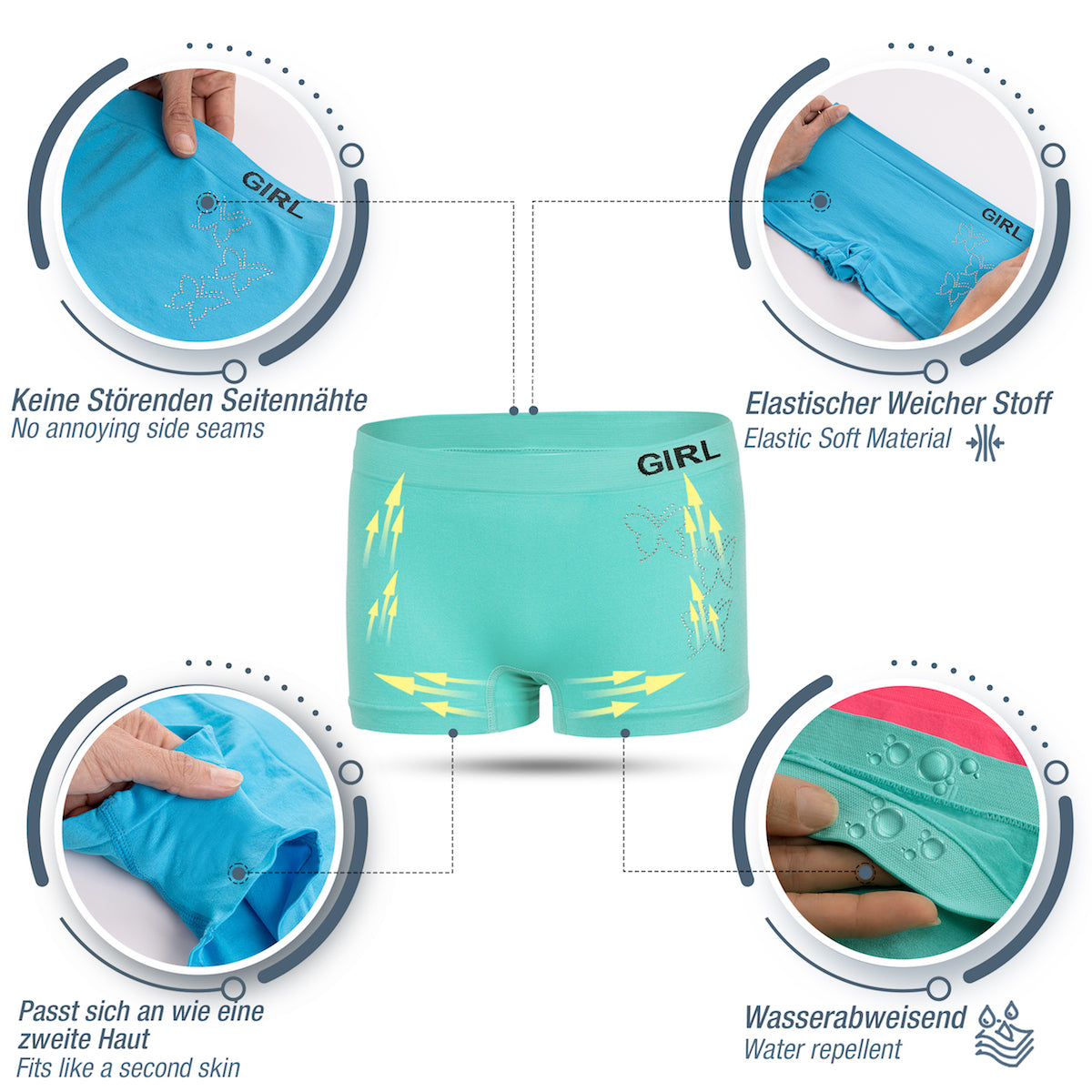 10 Mädchen Pantys Strass Unterhosen Microfaser Retro-Pants Shorts Slips