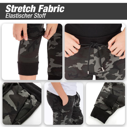 Jungen & Mädchen Freizeithose Trainingshose Sporthose - Camouflage - Bunt