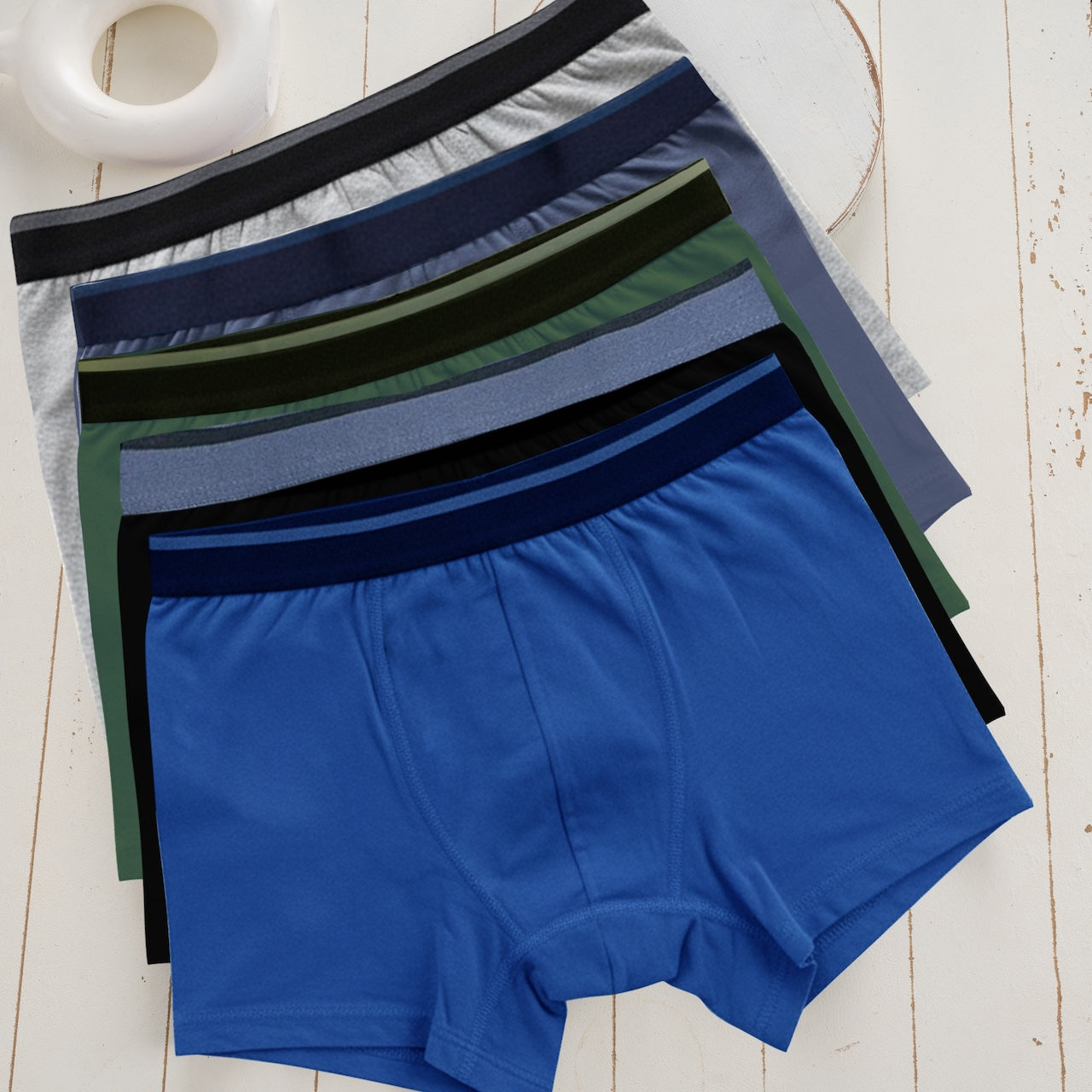 10er Set Jungen Boxershorts Baumwolle - Streifen - Bunt