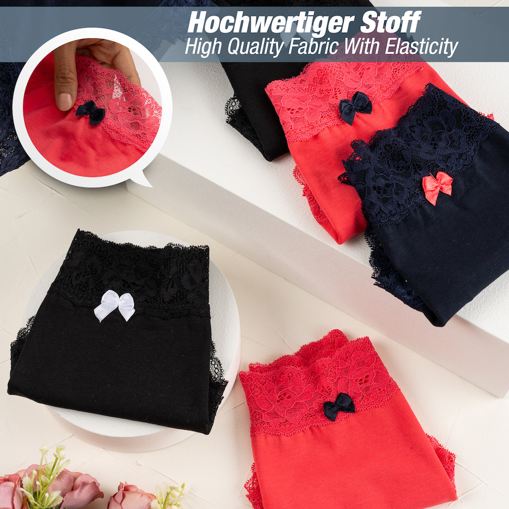 6er Set Pantys - Spitze - Bunt