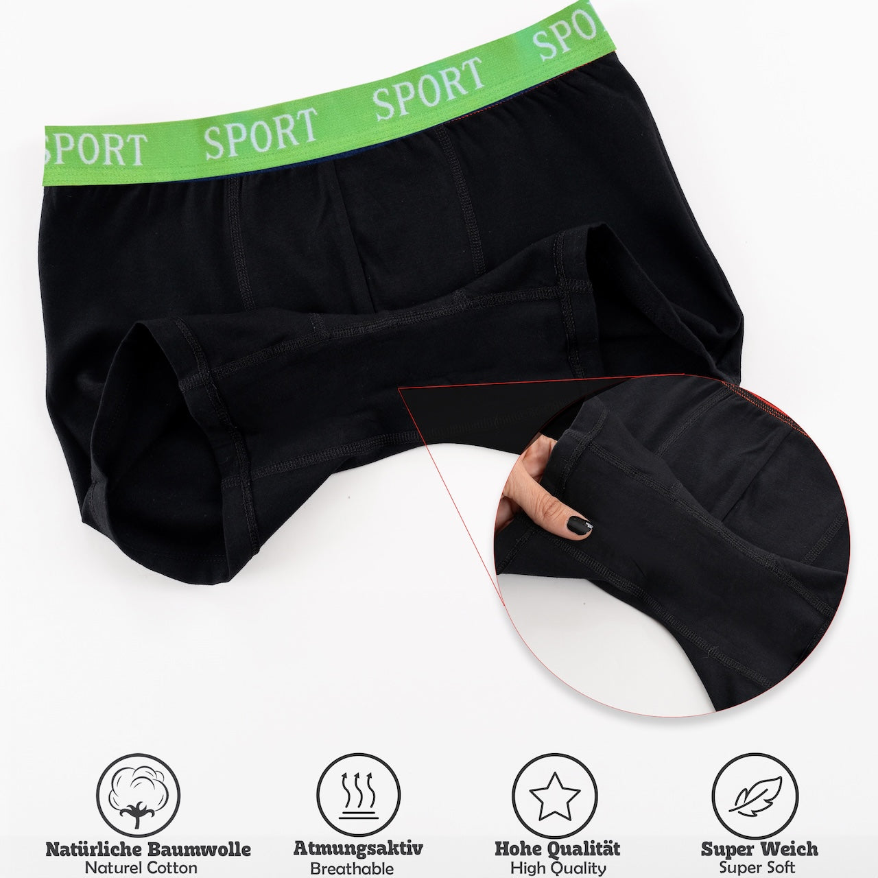 6er Set Jungen Boxershorts Baumwolle - Basics - Bunt