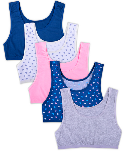 5er Set Mädchen Bustier BH - Herz - Bunt