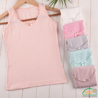 6 Mädchen Unterhemden aus Baumwolle Basics 92-170
