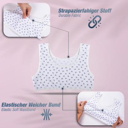 5er Set Mädchen Bustier BH - Herz - Bunt
