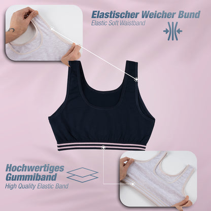 5er Set Mädchen Bustier - Streifen - Bunt