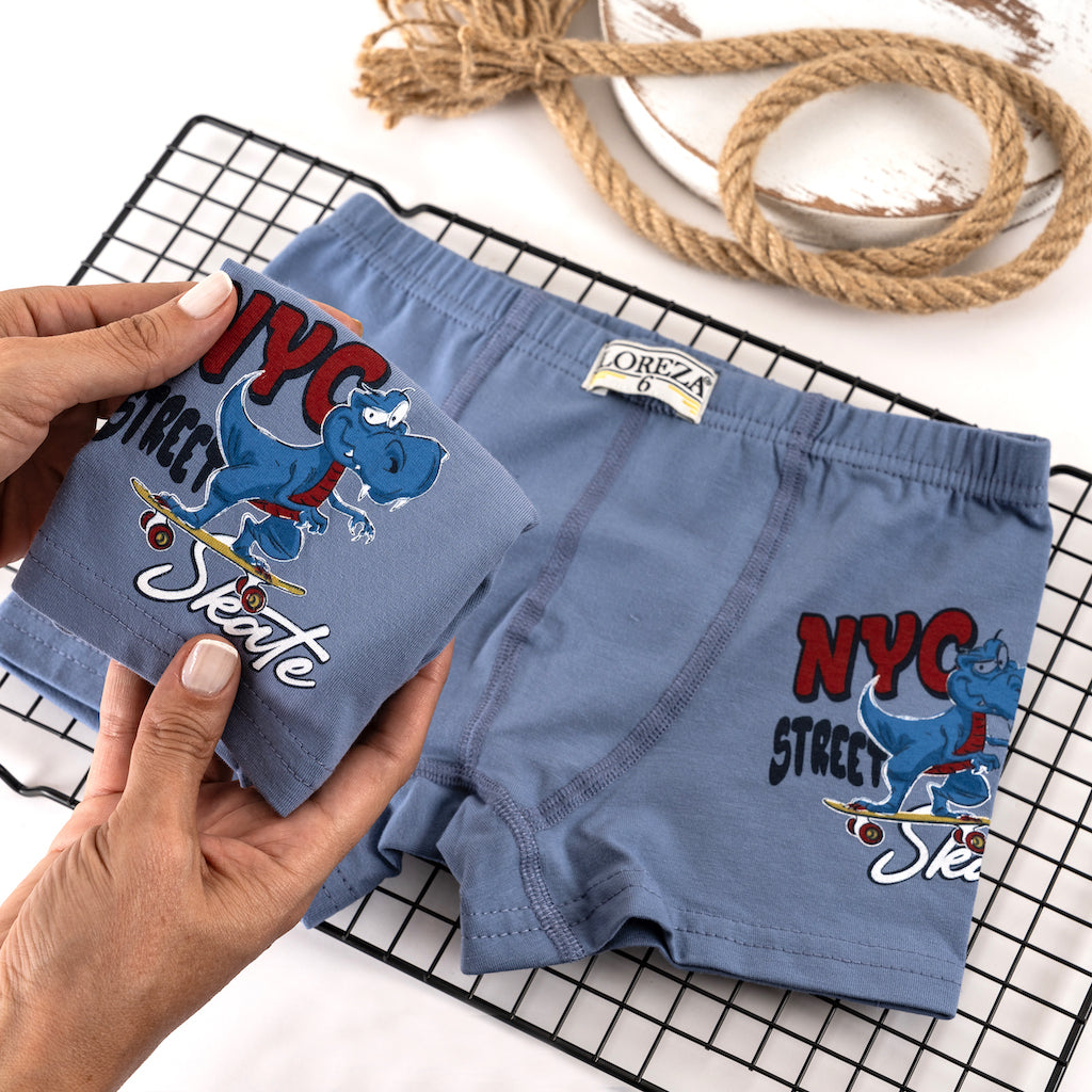 10 Jungen Boxershorts Unterhosen aus Baumwolle Unterwäsche - Dinosaurier