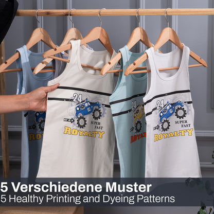 5er Set Jungen Unterhemden - Rallye - Bunt