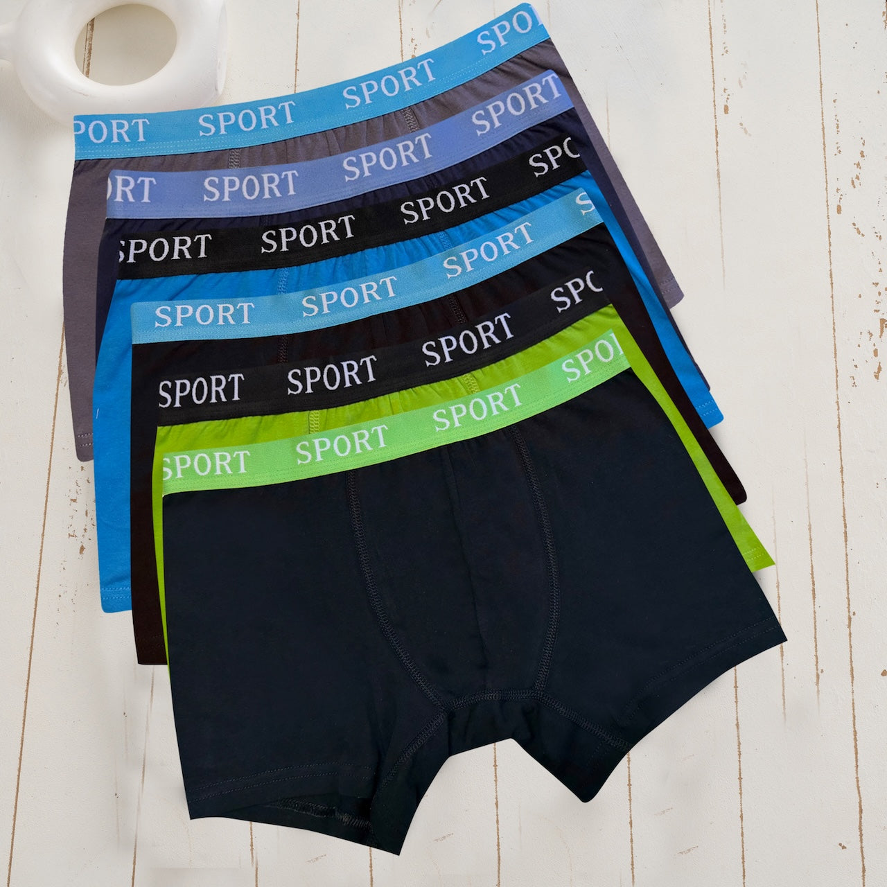 6er Set Jungen Boxershorts Baumwolle - Basics - Bunt