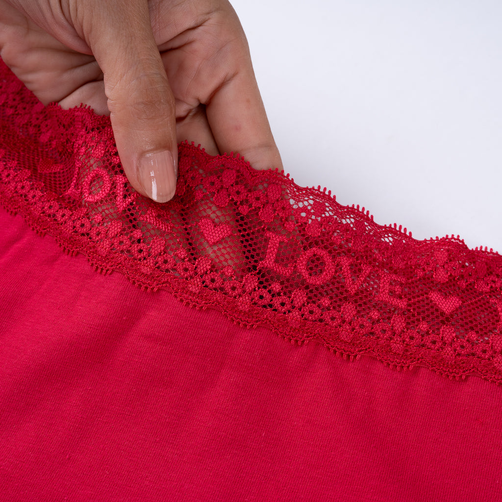 6er Set Pantys - Spitze Love - Bunt