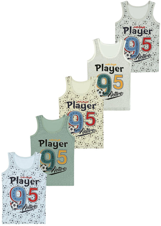 5er Set Jungen Unterhemden - Player - Bunt