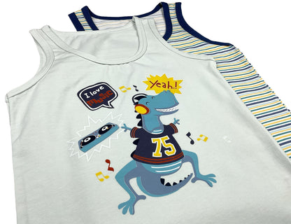 5er Set Jungen Unterhemden - Dinosaurier - Bunt