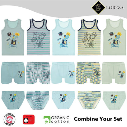 5er Set Jungen Unterhemden - Dinosaurier - Bunt
