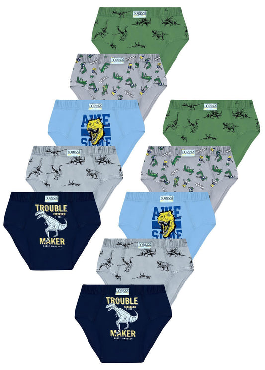 10er Set Jungen Slips - Dinosaurier - Bunt