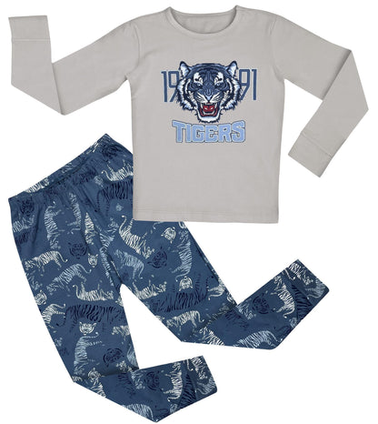 Jungen Schlafanzug zweiteilig Langarm - Tiger - Mehrfarbig