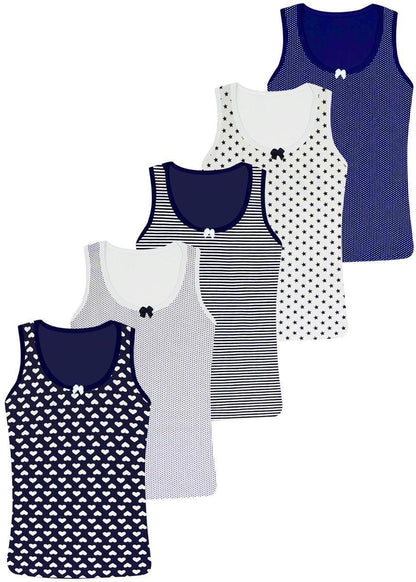 5er Set Mädchen Unterhemden - Mix - Bunt