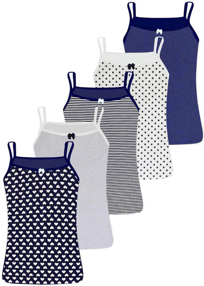 5er Set Mädchen Unterhemden - Mix - Bunt