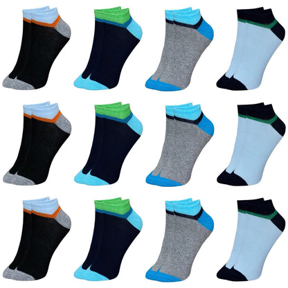 12 Paar Jungen & Mädchen Kurzsocken - Basics - Mehrfarbig