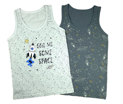 5er Set Jungen Unterhemden - Space - Bunt