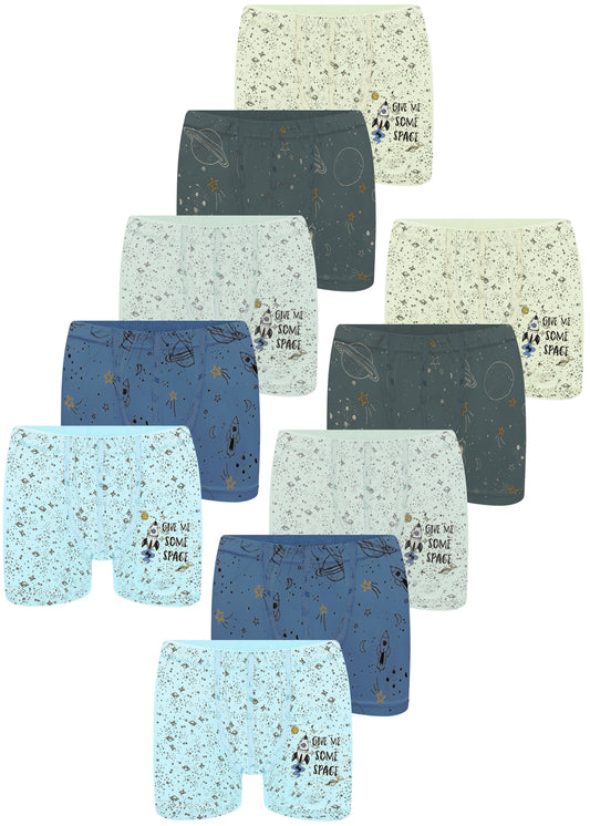 10er Set Jungen Boxershorts - Space- Bunt