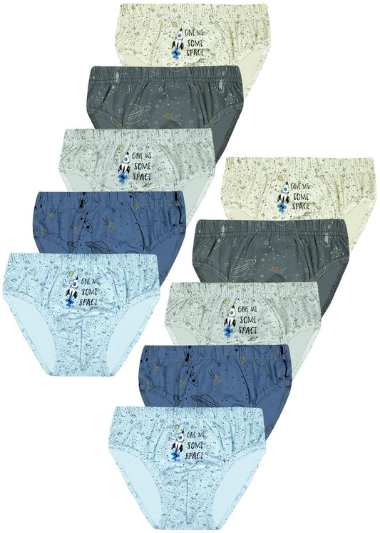 10er Set Jungen Slips - Space - Bunt